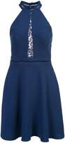 Thumbnail for your product : Aidan Mattox lace insert halterneck dress