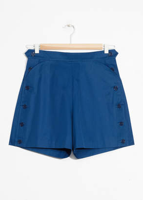 And other stories High Waisted Button Shorts