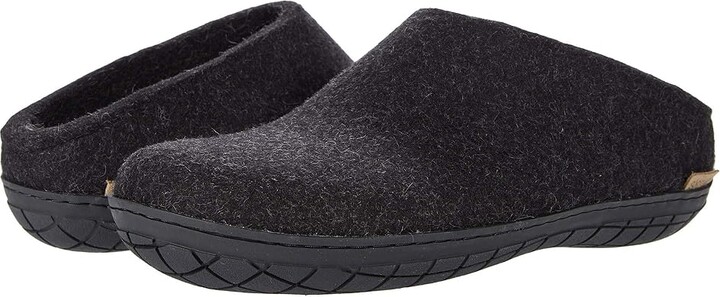Glerups Wool Slip-On Rubber Outsole Shoes Charcoal/Black Rubber : EU 35 (US Men's 4 - Women's 5) Medium, Wool/Textile