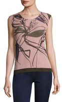 Thumbnail for your product : Piazza Sempione Ribbed Printed Top