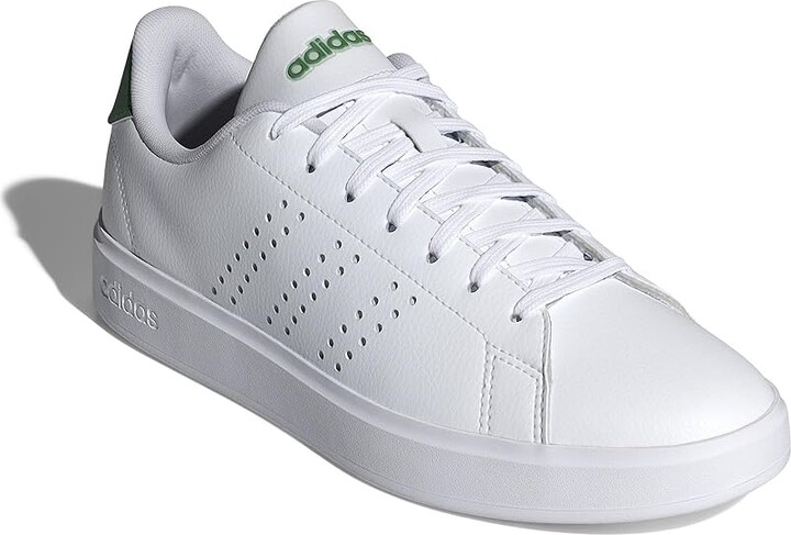 adidas Advantage 2.0 Women's Lace up casual Shoes White/White/Green : 8 B - Medium, Leather