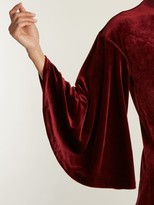 Thumbnail for your product : Toga Flared-sleeves Velvet Top - Burgundy