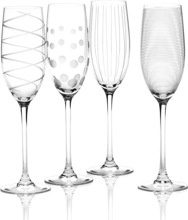 Mikasa Grace Set Of 4 Champagne Flutes, 8-Ounce, Clear