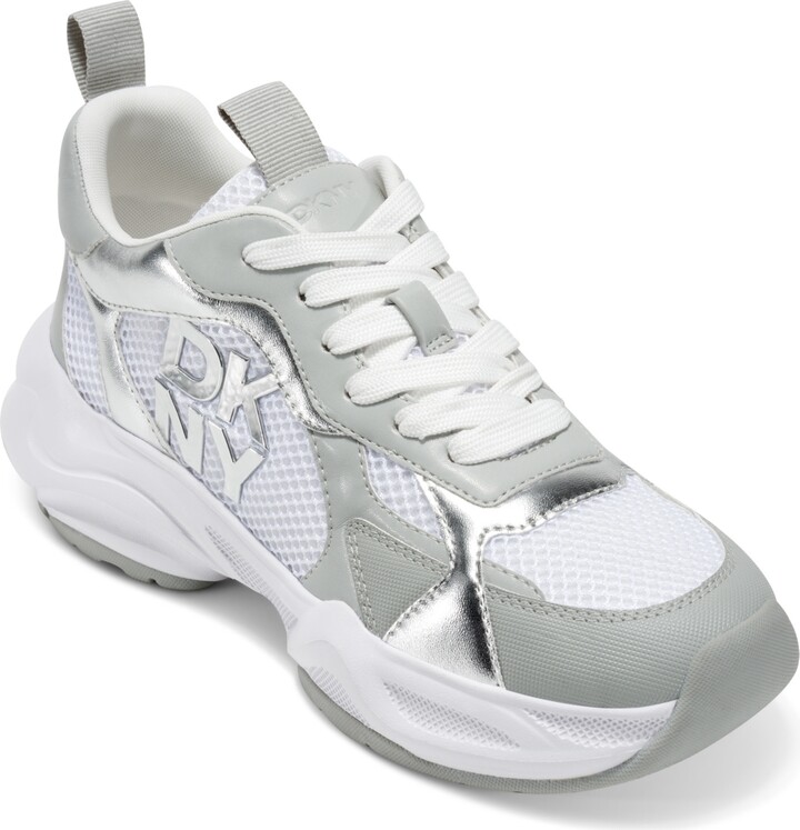 DKNY Women's Deyoung Chunky Sneakers - White/Gray