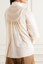 Thumbnail for your product : Zimmermann Ladybeetle Lace-trimmed Swiss-dot Chiffon Blouse - Ivory
