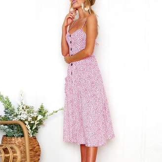 ANBOO Summer Beach Dress, Bohemian Womens Sling Sleeveless Long Dress (M, )