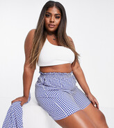 Thumbnail for your product : Heartbreak Plus gingham high waisted shorts co-ord in cobalt