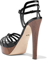 Thumbnail for your product : Sergio Rossi Cutout Patent-leather Platform Sandals