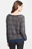 Thumbnail for your product : Current/Elliott 'The Letterman' Destroyed Plaid Sweatshirt