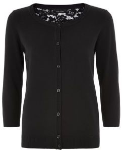 New Look Black Lace Back Cardigan