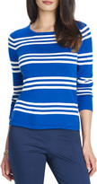 Thumbnail for your product : Jones New York Long Sleeve Striped Crew Neck Pullover