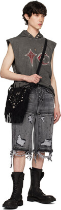 【thugclub】double knee short denim black2 Carhartt Work In Progress - Double Knee Shorts | HBX