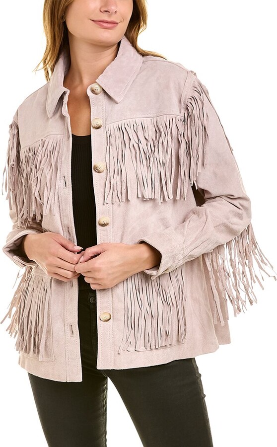 Blank NYC Fringe Suede Moto Jacket ShopStyle