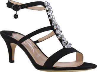 J. Renee Women's Maricel Sandal - Black Crepe Satin Sandals