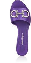 Thumbnail for your product : Ferragamo Women's Double-Gancini-Buckle Silk Mules - Purple