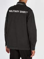 Thumbnail for your product : Off-White Off White military Shirt Print Coated Cotton Jacket - Mens - Black