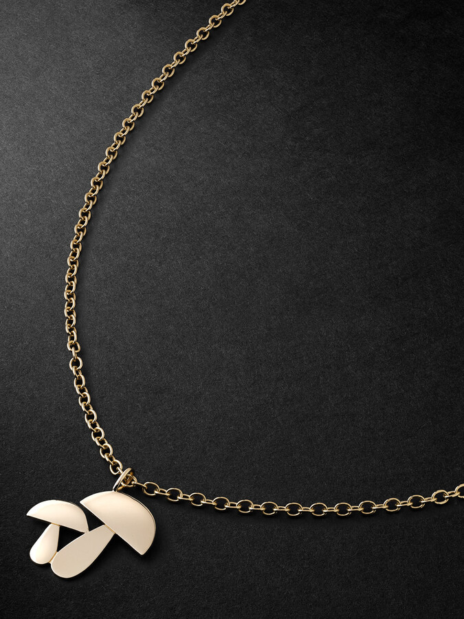 Sydney Evan Mushroom Large Gold Pendant Necklace