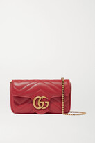 Thumbnail for your product : Gucci Gg Marmont Super Mini Quilted Leather Shoulder Bag - Red - one size