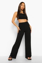 Thumbnail for your product : boohoo Ruched Crop & Wide Leg Trousers