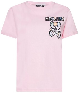 Moschino Teddy Bear Embroidered Crewneck T-Shirt