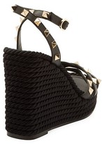 Thumbnail for your product : Valentino Garavani Rockstud Leather Espadrille Wedges