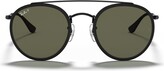 Thumbnail for your product : Ray-Ban Polarized Sunglasses , RB3647N Round Double Bridge - BLACK/GREEN POLAR