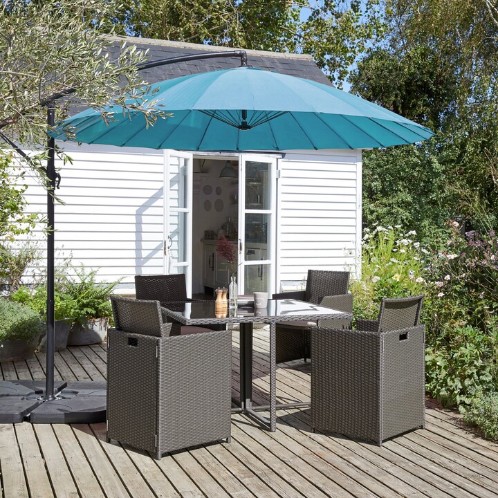 Dunelm 3m Shanghai Cantilever Peacock Green ShopStyle Decor