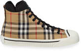 Thumbnail for your product : Burberry Kilbourne Check High-Top Sneakers
