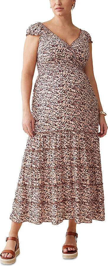 Ingrid & Isabel Maternity Cap Sleeve Maxi Dress