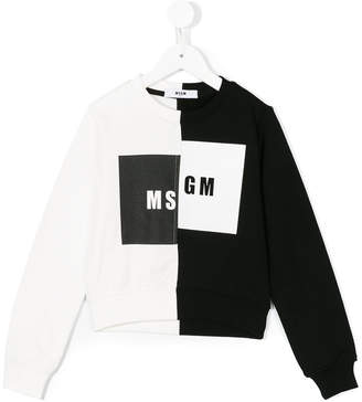 MSGM Kids contrast logo sweater