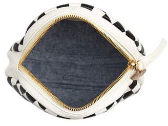 Clare Vivier Checkered Leather Circle Clutch