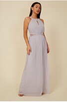 Thumbnail for your product : Little Mistress Bridesmaid Kellie Grey Lace Insert Pleated Maxi Dress