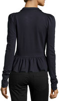 Thumbnail for your product : RED Valentino Ponte Peplum Bow Jacket, Blue