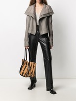 Thumbnail for your product : Rick Owens Spread-Collar Leather Jacket