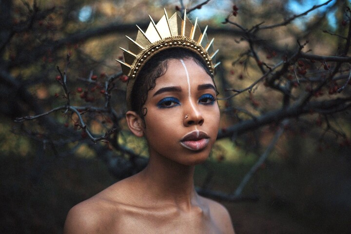 Etsy Gold Blade Crown - Editorial Headpiece Ribbon Wrapped Headband