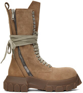 Thumbnail for your product : Rick Owens Taupe Lace-Up Tractor Boots