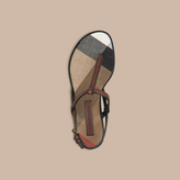 Thumbnail for your product : Burberry Canvas Check and Leather Sandals