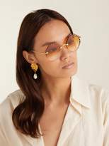 Thumbnail for your product : Chloé Rosie Octagon Metal Sunglasses - Womens - Gold