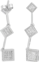 Thumbnail for your product : Haus of Brilliance 14K White Gold 5/8 Cttw Princess Cut Diamond Earrings - White