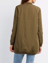 Thumbnail for your product : Charlotte Russe Longline Bomber Jacket