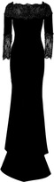 Thumbnail for your product : Marchesa Velvet Sequined Fishtail Gown in Black