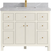 Willow Collections Sonoma 42 In. W X 22 In. D Single Sink Bathroom Vanity In Alabaster With 2 In. Pearl Gray Quartz