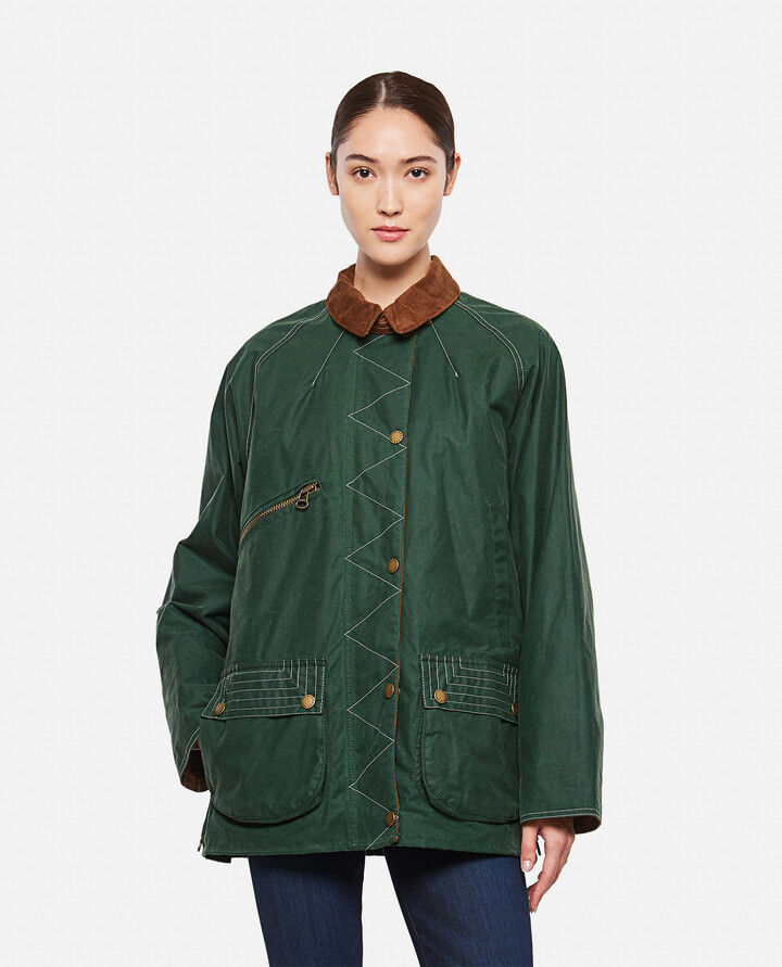 barbour by alexachung floyd waxed cotton jacket