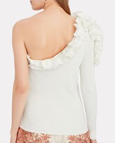 Thumbnail for your product : Zimmermann Concert Ruffled One-Shoulder Knit Top