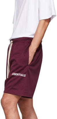 Essentials Burgundy Mesh Logo Shorts