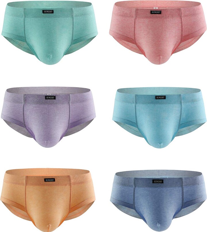 iKingsky Men's Cheeky Briefs Cotton Bulge Underwear Alow Waist Men's