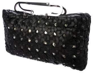 Herve Leger Woven Leather Handle Bag