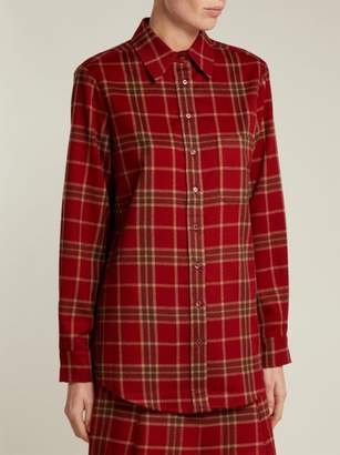Gabriela Hearst Marcello Cashmere And Silk Blend Flannel Shirt - Womens - Red Print