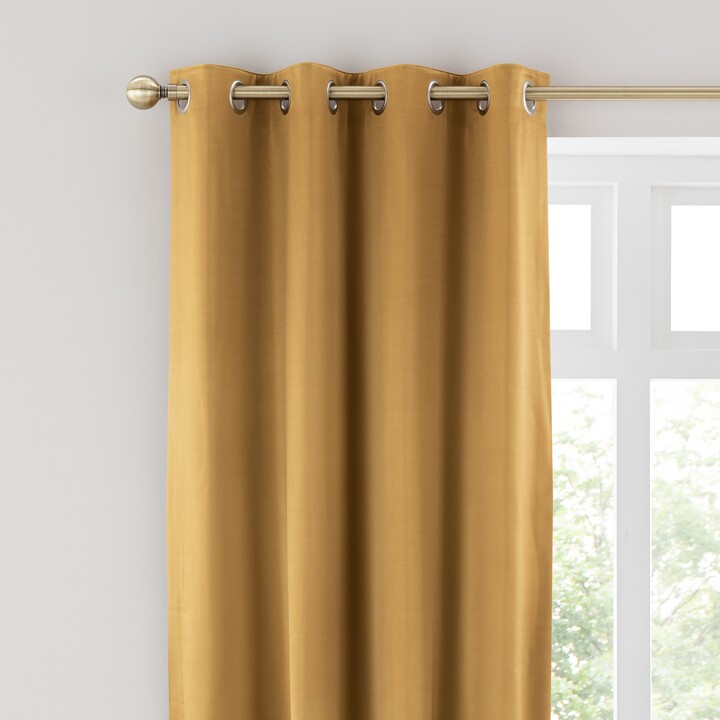 Dunelm Satin Old Gold Eyelet Curtains Gold ShopStyle
