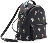Thumbnail for your product : Fendi Zaino Mini Floral-Embroidered Backpack, Black